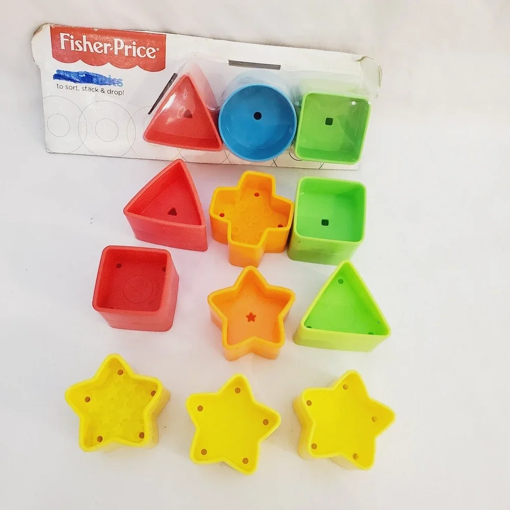 12 Pc Fisher Price Replacement Shape Sorter First Blocks